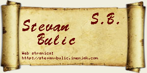 Stevan Bulić vizit kartica